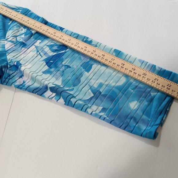 Susan Graver Passport Women's XL Blue Silky Liquid Knit Tunic Floral Print - Picture 11 of 14